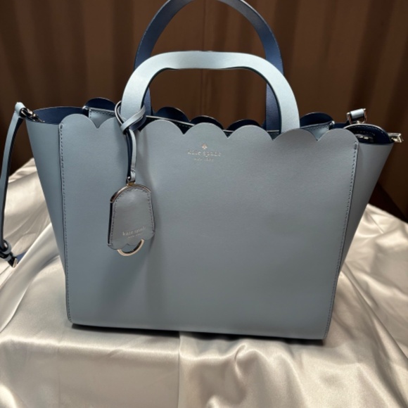 NWOT Kate Spade Magnolia Street Mina Purse Blue Dawn Leather Satchel - Picture 12 of 12